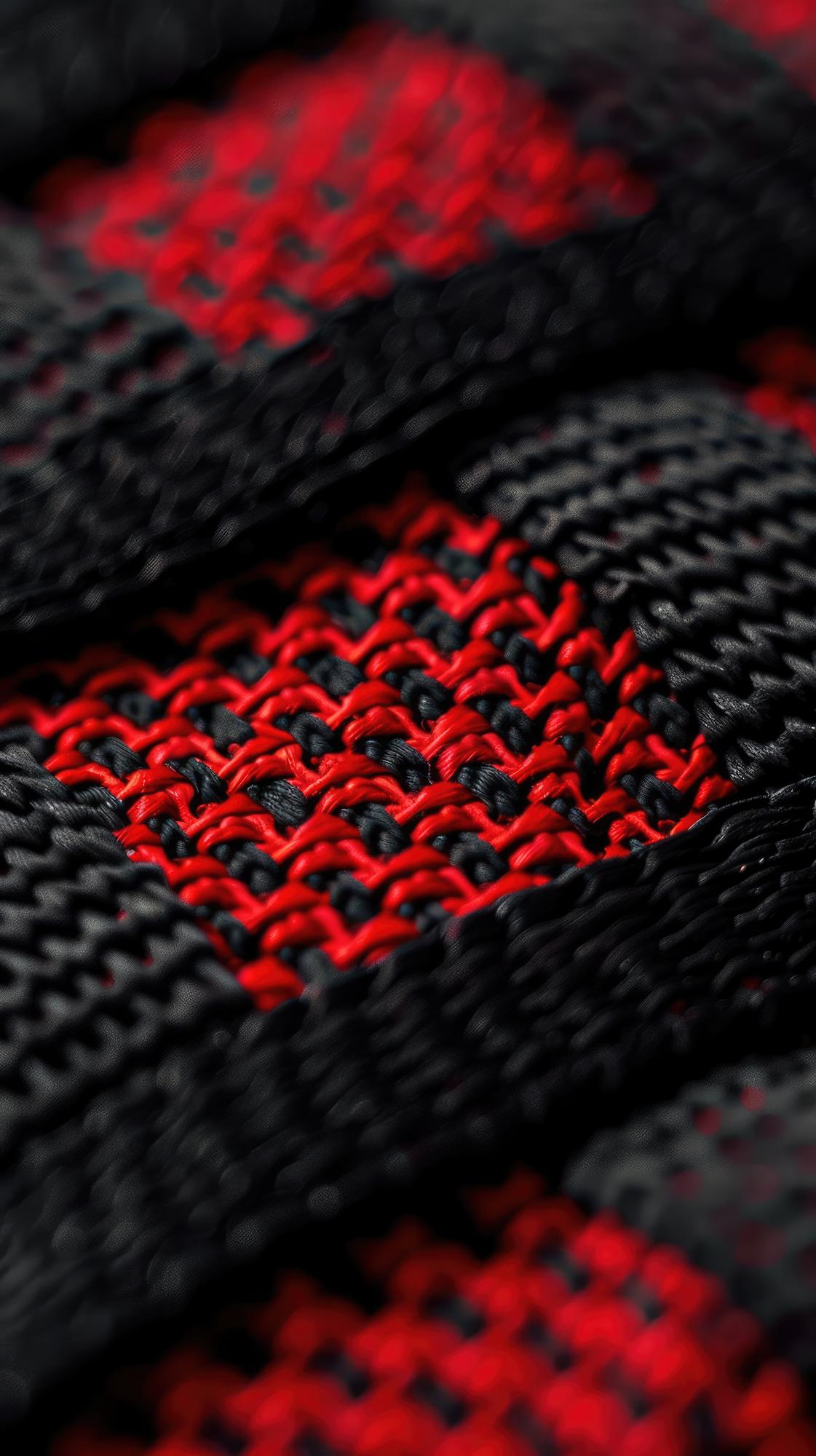 close-up of modern embroidered sampler on black linen